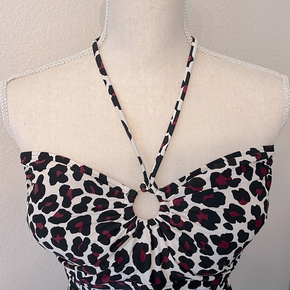 Swim top Michael Kors Ring Shirred Bandeau Tankini Top Size XL